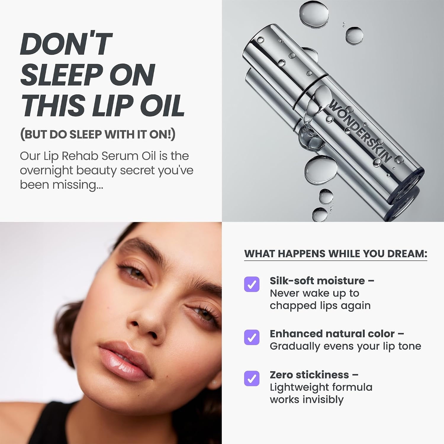image:imageWonderskin Lip Oil Rehab Serum Tinted Lip Oil Hydrating Lip SerumClear