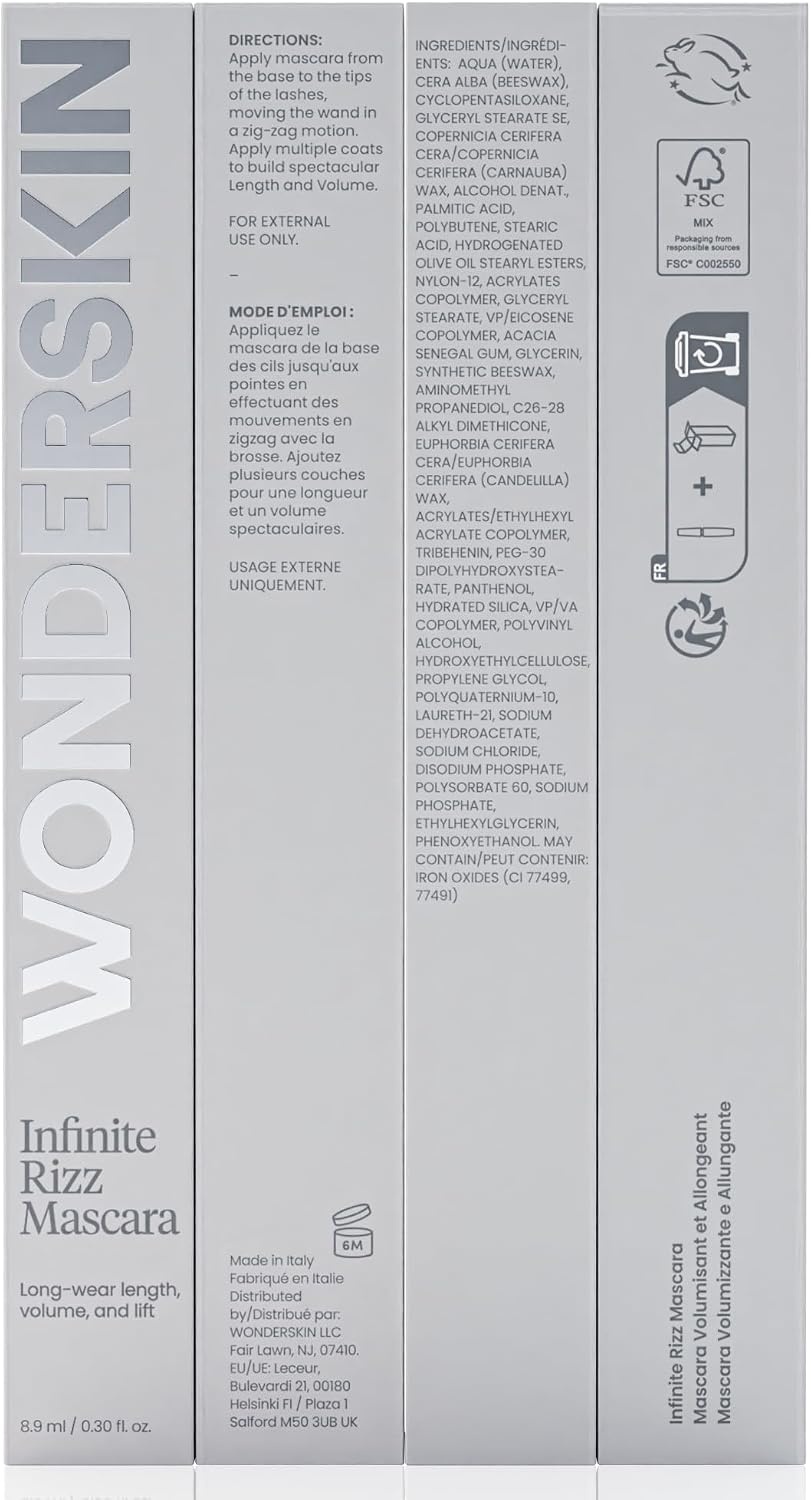 image:imageWonderskin Mascara Infinite Rizz LongWear Volumizing Black MascaraBlack