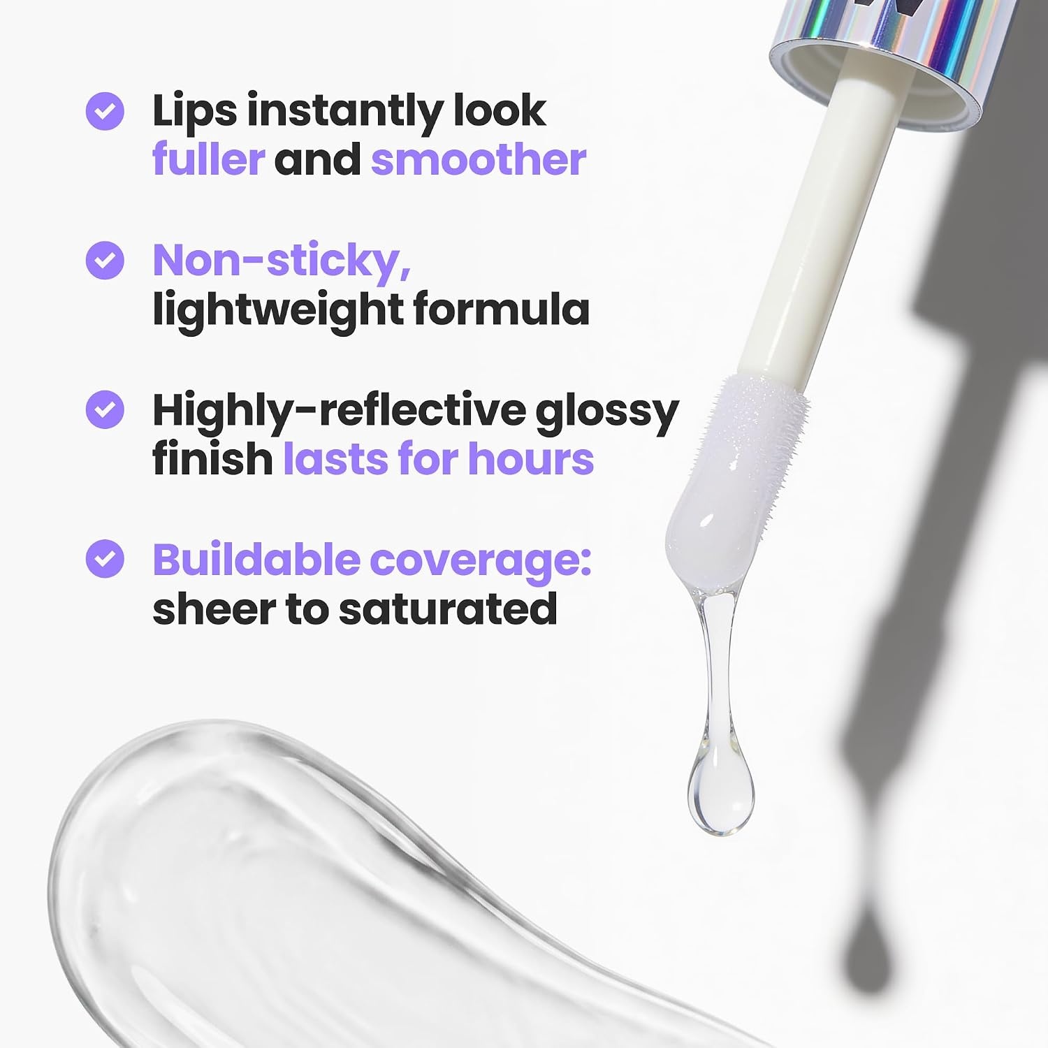 image:imageWonderskin Lip Gloss Clear Shine Top Gloss Long Lasting GlossClear Shine