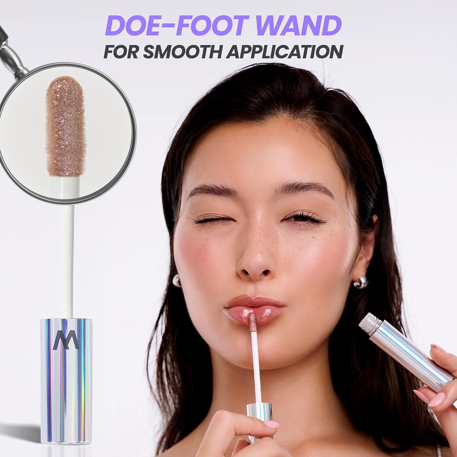 image:imageWonderskin Lip Gloss Clear Shine Top Gloss Long Lasting GlossGold Glitter