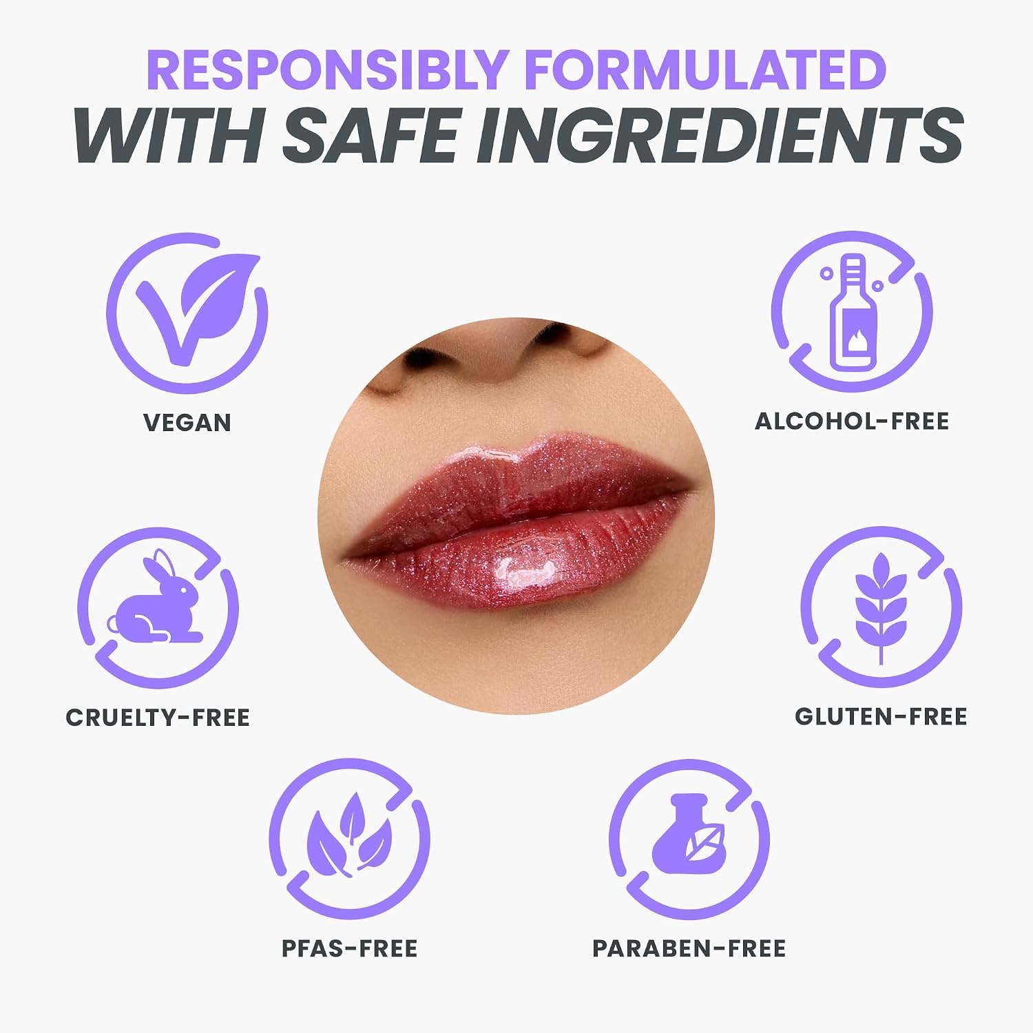 image:imageWonderskin Lip Gloss Clear Shine Top Gloss Long Lasting GlossRed Glitter