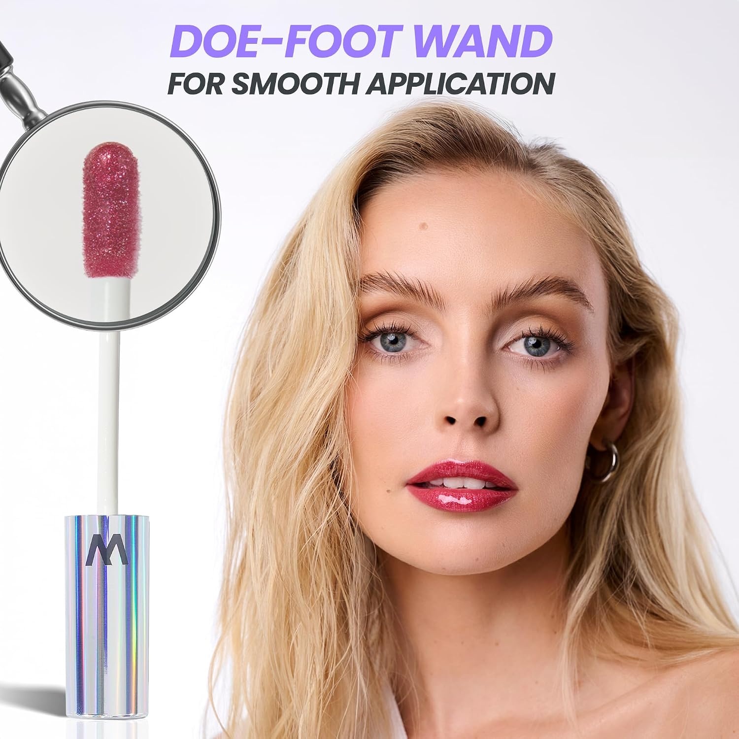 image:imageWonderskin Lip Gloss Clear Shine Top Gloss Long Lasting GlossRed Glitter