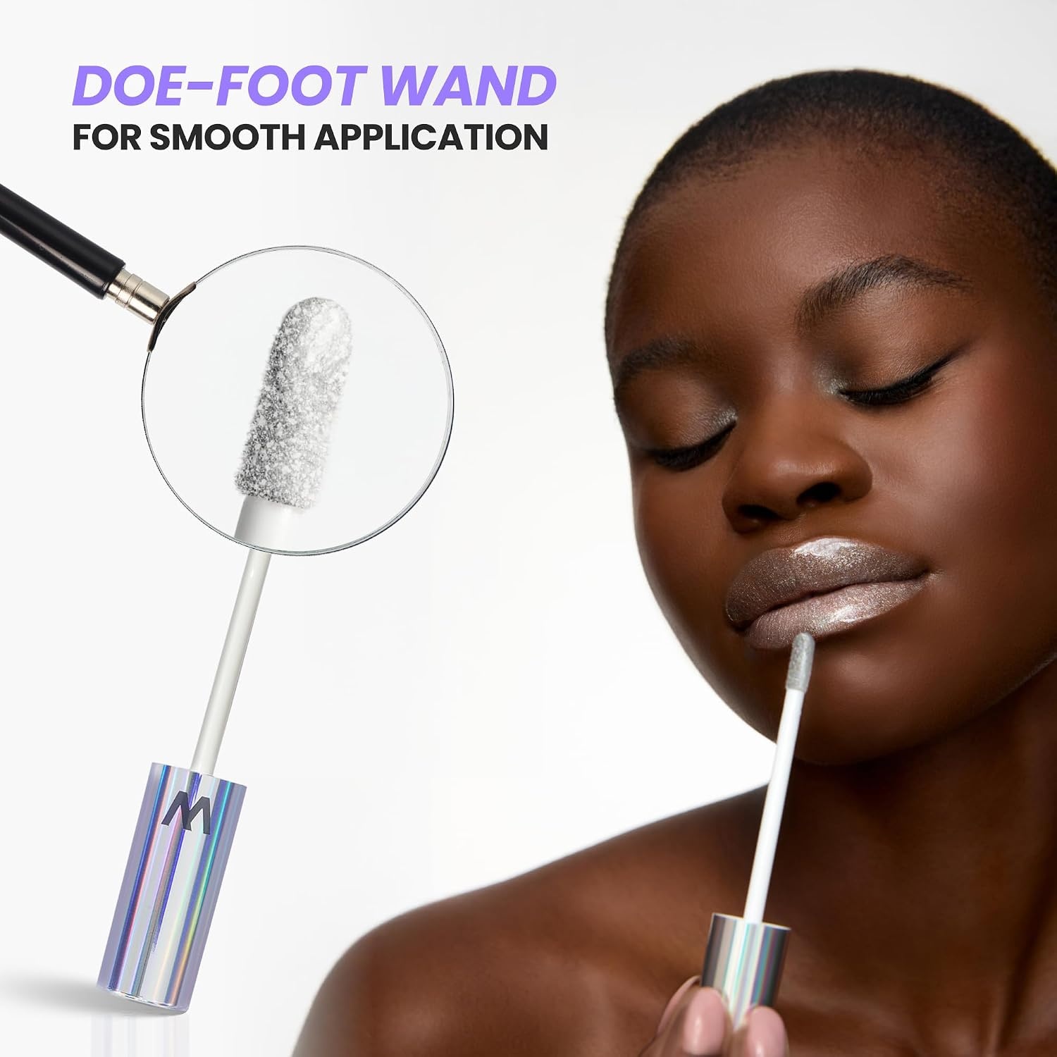 image:imageWonderskin Lip Gloss Clear Shine Top Gloss Long Lasting GlossSilver Glitter