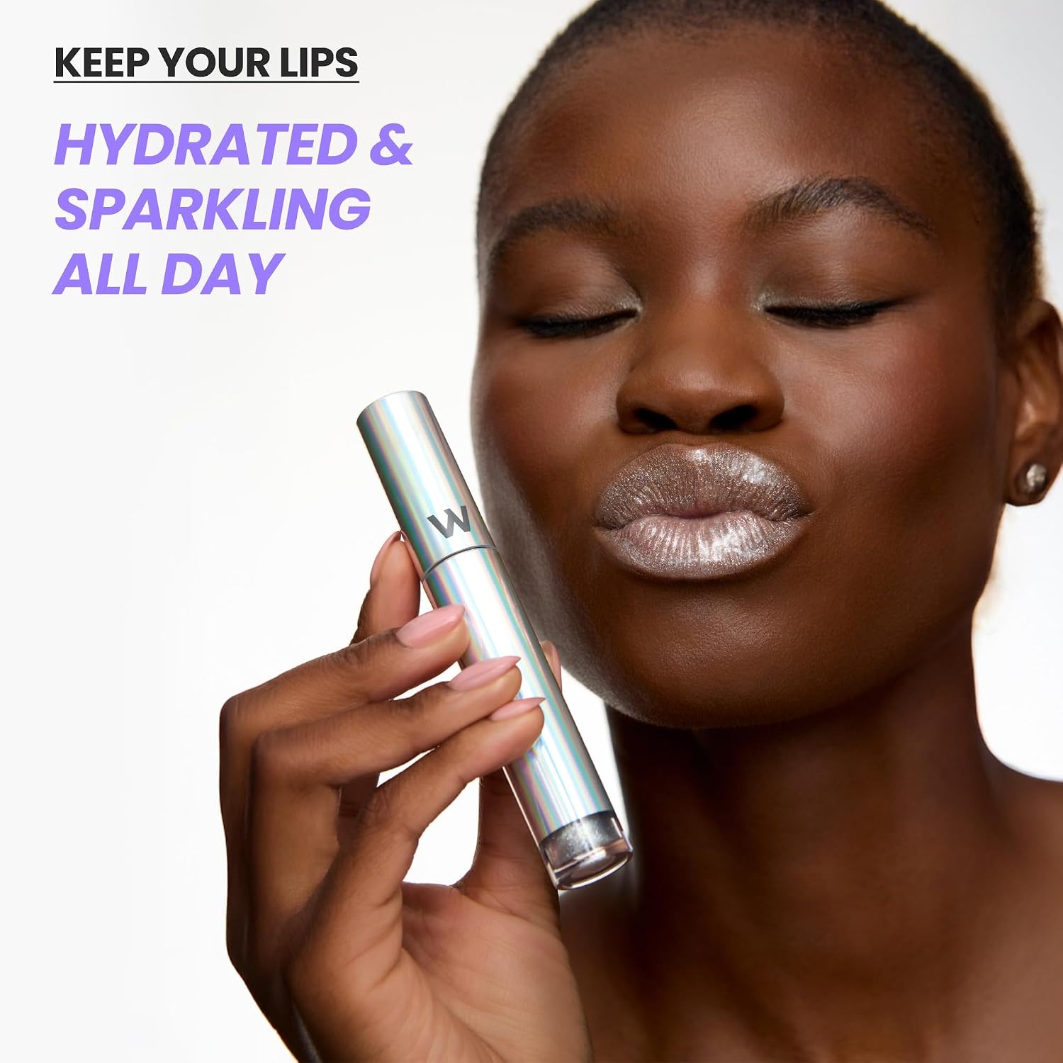 image:imageWonderskin Lip Gloss Clear Shine Top Gloss Long Lasting GlossSilver Glitter