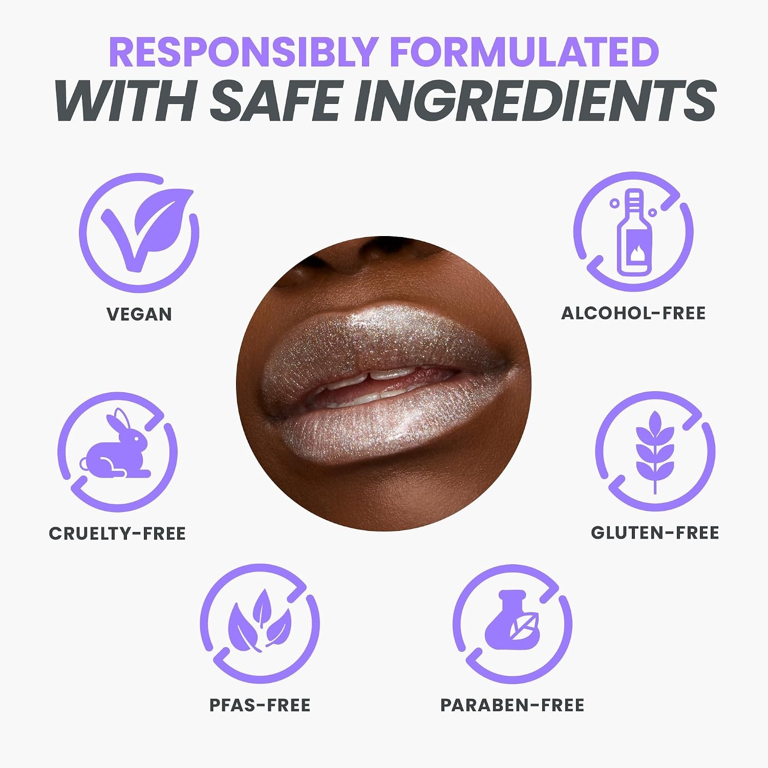 image:imageWonderskin Lip Gloss Clear Shine Top Gloss Long Lasting GlossSilver Glitter
