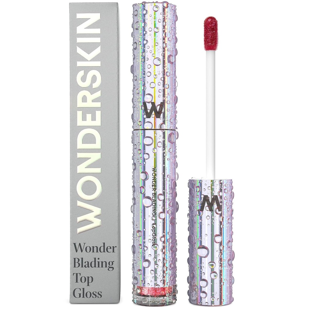 image:imageWonderskin Lip Gloss Clear Shine Top Gloss Long Lasting GlossRed Glitter